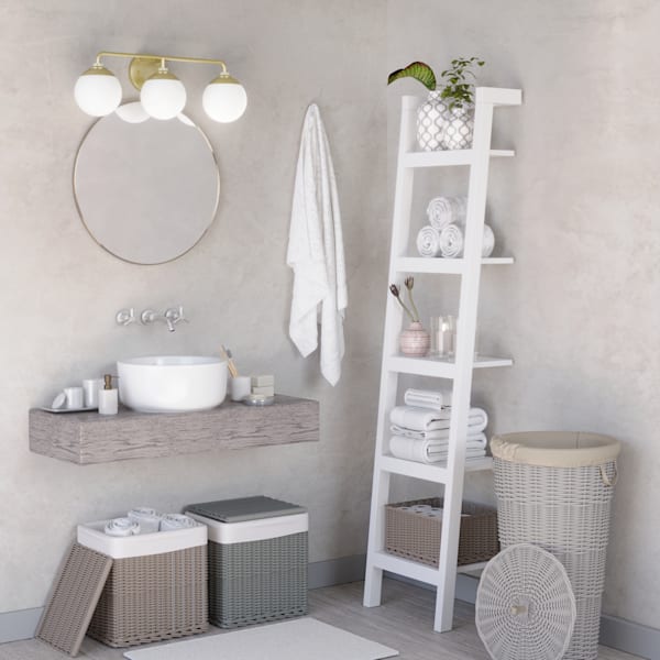 Hunter Hepburn 3 Light Vanity Light in Painted Modern Brass