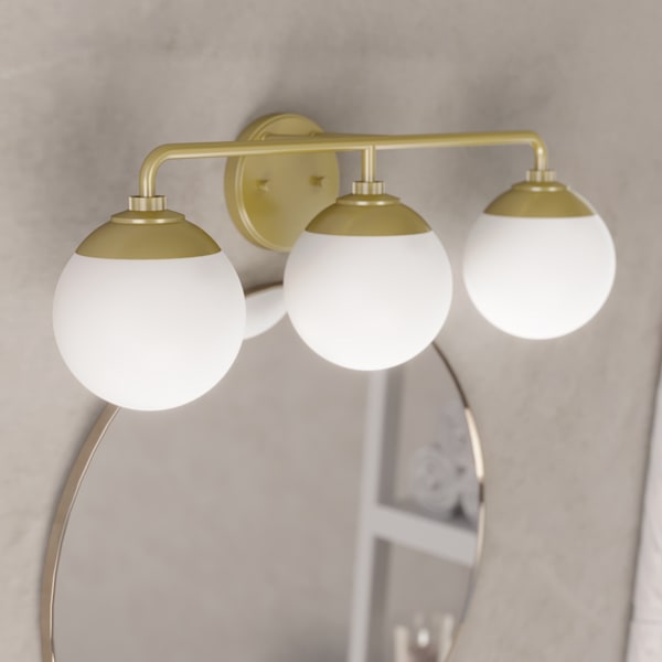 Hunter Hepburn 3 Light Vanity Light in Painted Modern Brass