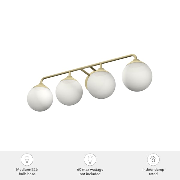Hunter Hepburn 4 Light Vanity Light in Painted Modern Brass