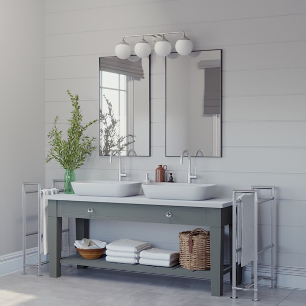 Hunter Hepburn 4 Light Vanity Light in Brushed Nickel