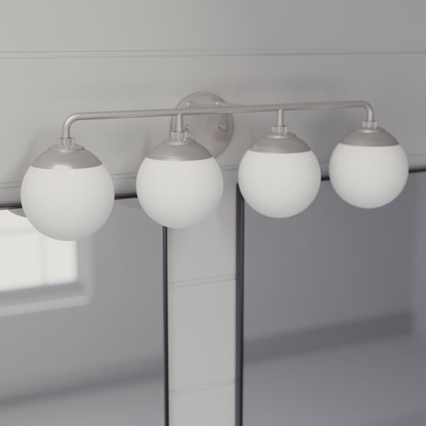 Hunter Hepburn 4 Light Vanity Light in Brushed Nickel