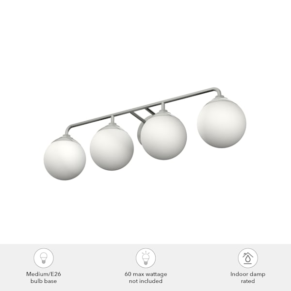 Hunter Hepburn 4 Light Vanity Light in Brushed Nickel