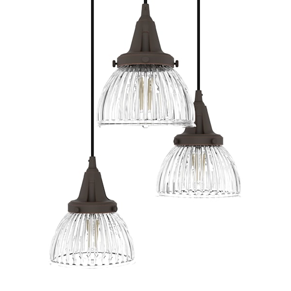 Hunter Cypress Grove 3 Light Round Chandelier in Onyx Bengal
