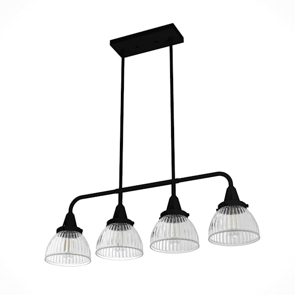 Hunter Cypress Grove 4 Light Linear Chandelier in Natural Iron
