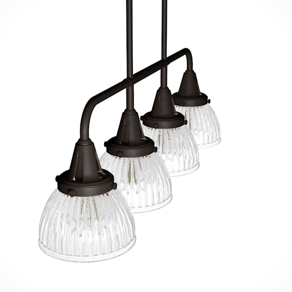 Hunter Cypress Grove 4 Light Linear Chandelier in Natural Iron