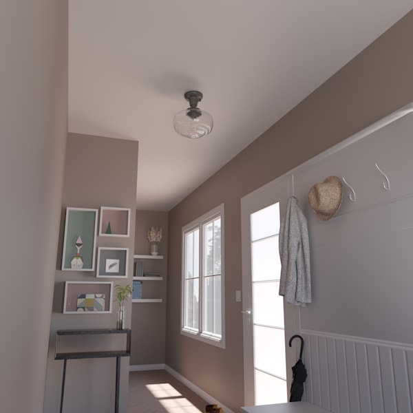 Hunter Saddle Creek 1 Light Mini Pendant in Noble Bronze with Clear Seeded Glass