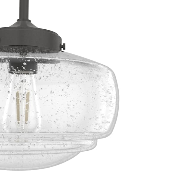 Hunter Saddle Creek 1 Light Mini Pendant in Noble Bronze with Clear Seeded Glass