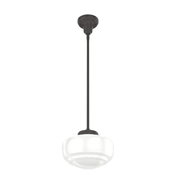 Hunter Saddle Creek 1 Light Mini Pendant in Noble Bronze with Cased White Glass