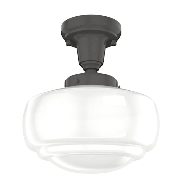 Hunter Saddle Creek 1 Light Mini Pendant in Noble Bronze with Cased White Glass