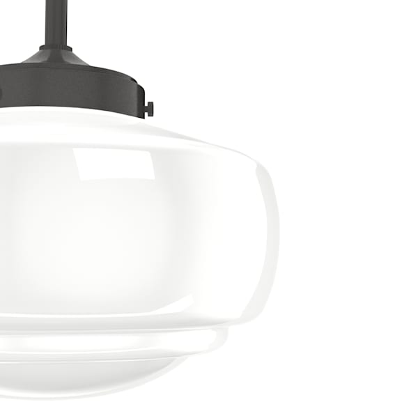 Hunter Saddle Creek 1 Light Mini Pendant in Noble Bronze with Cased White Glass