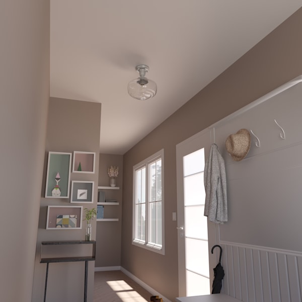 Hunter Saddle Creek 1 Light Mini Pendant in Brushed Nickel with Clear Seeded Glass