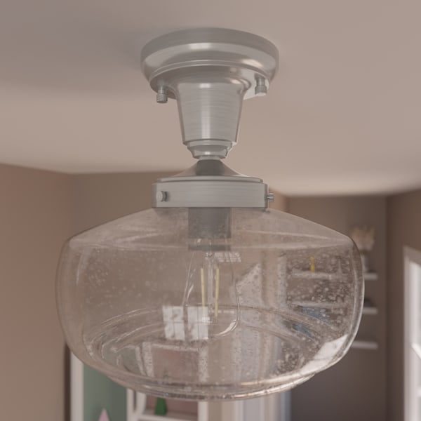 Hunter Saddle Creek 1 Light Mini Pendant in Brushed Nickel with Clear Seeded Glass