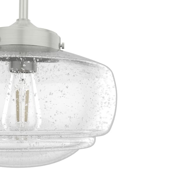 Hunter Saddle Creek 1 Light Mini Pendant in Brushed Nickel with Clear Seeded Glass