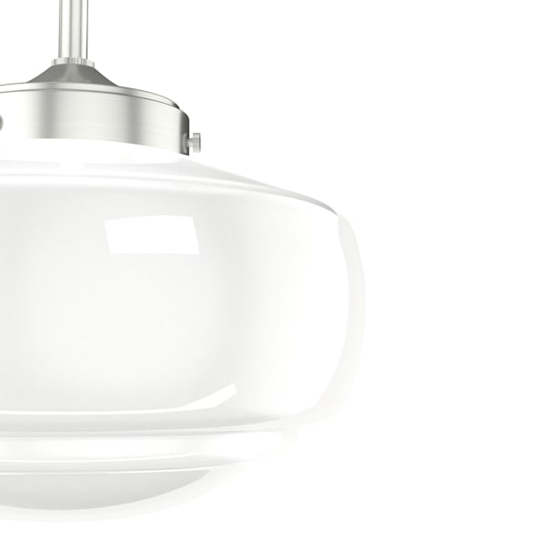 Hunter Saddle Creek 1 Light Mini Pendant in Brushed Nickel with Cased White Glass