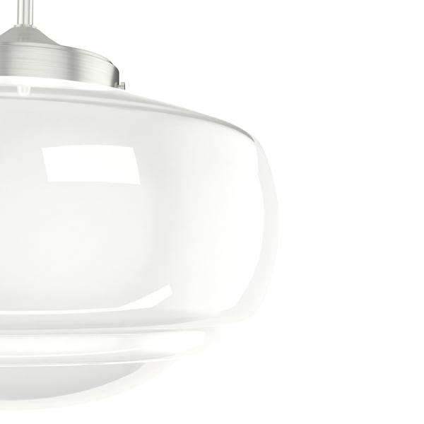 Hunter Saddle Creek 1 Light Large Pendant in Brushed Nickel with Cased White Glass