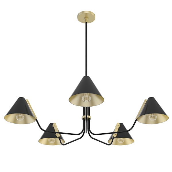 Hunter Grove Isle 5 Light Chandelier in Matte Black