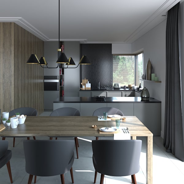 Hunter Grove Isle 5 Light Chandelier in Matte Black