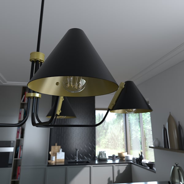 Hunter Grove Isle 5 Light Chandelier in Matte Black