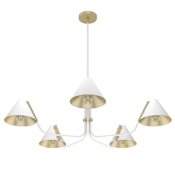 Hunter Grove Isle 5 Light Chandelier in Matte White