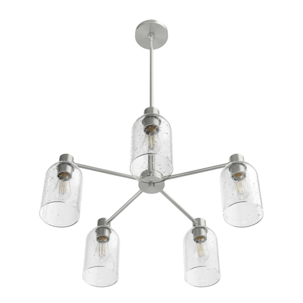 Hunter Lochemeade 5 Light Chandelier in Brushed Nickel