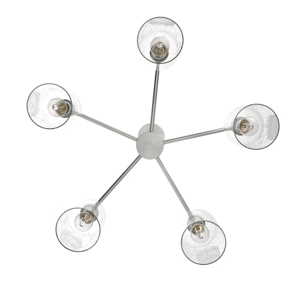 Hunter Lochemeade 5 Light Chandelier in Brushed Nickel