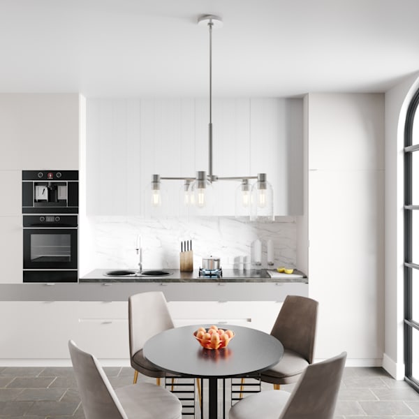 Hunter Lochemeade 5 Light Chandelier in Brushed Nickel