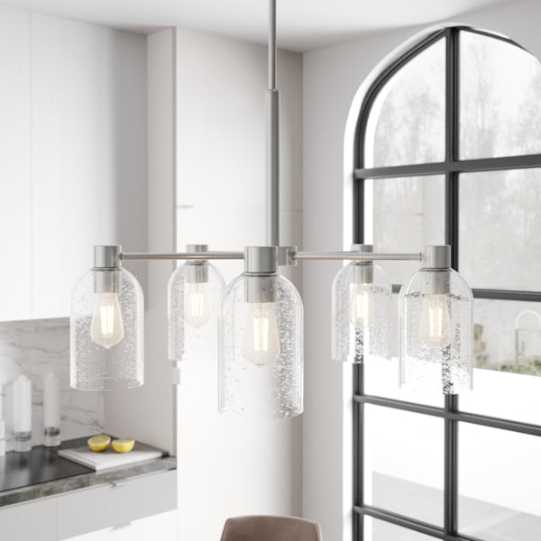 Hunter Lochemeade 5 Light Chandelier in Brushed Nickel