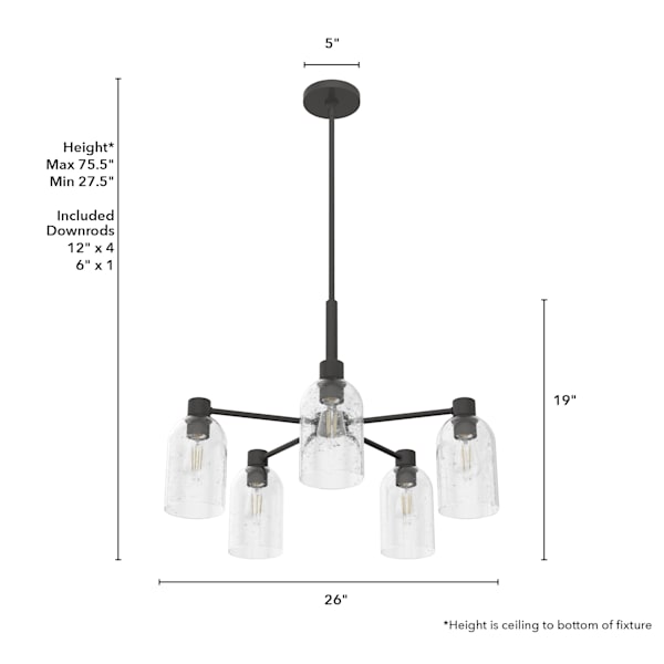 Hunter Lochemeade 5 Light Chandelier in Noble Bronze