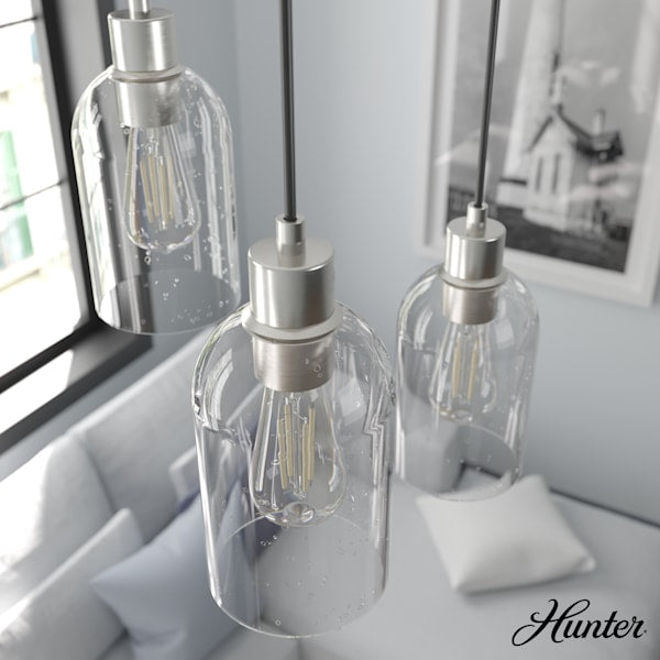 Hunter Lochemeade 1 Light Mini Pendant in Brushed Nickel