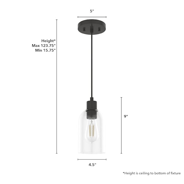 Hunter Lochemeade 1 Light Mini Pendant in Noble Bronze