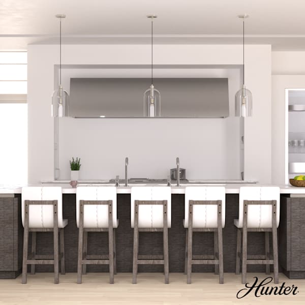 Hunter Lochemeade 1 Light Pendant in Brushed Nickel