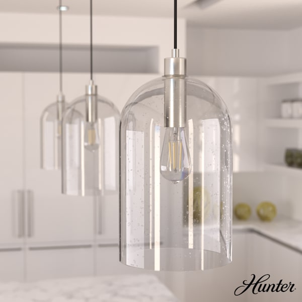 Hunter Lochemeade 1 Light Pendant in Brushed Nickel