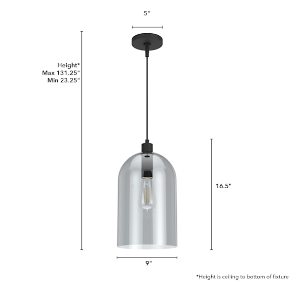 Hunter Lochemeade 1 Light Pendant in Natural Iron