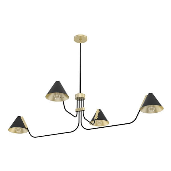 Hunter Grove Isle 4 Light Chandelier in Matte Black