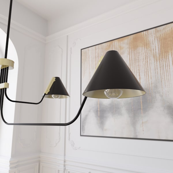 Hunter Grove Isle 4 Light Chandelier in Matte Black