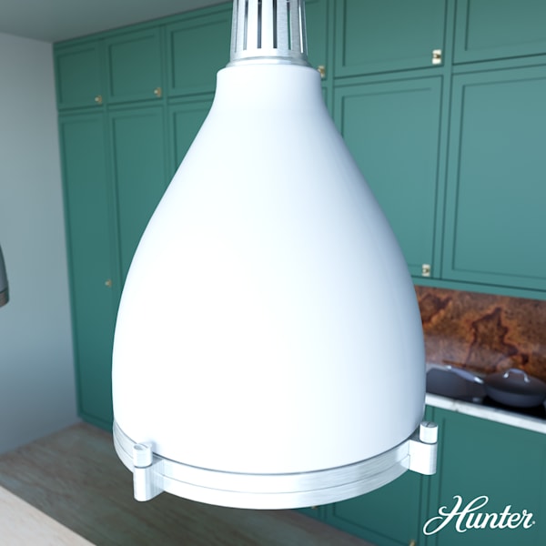 Hunter Bluff View 3 Light 14 Inch Pendant in Fresh White