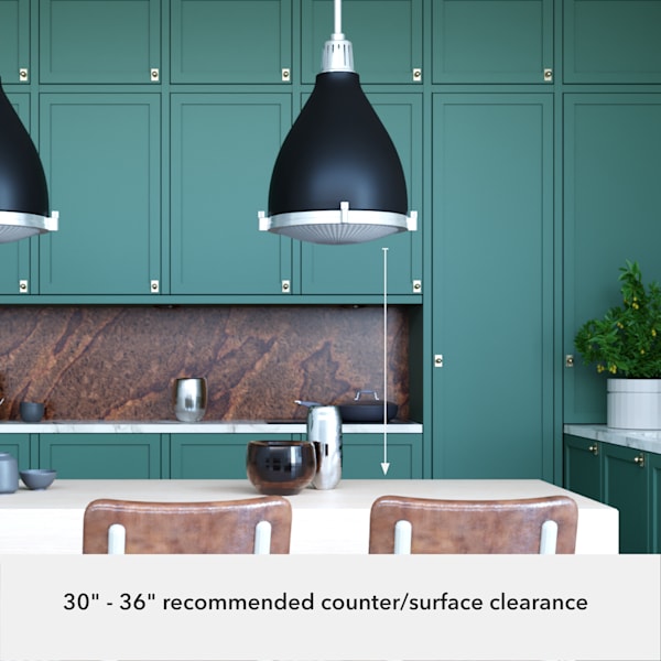 Hunter Bluff View 3 Light 16 Inch Pendant in Flat Matte Black