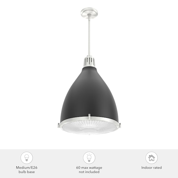 Hunter Bluff View 3 Light 16 Inch Pendant in Flat Matte Black