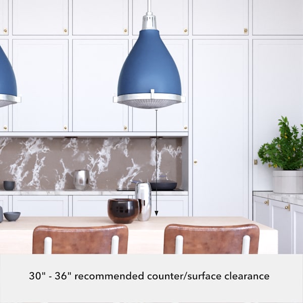 Hunter Bluff View 3 Light 16 Inch Pendant in Indigo Blue