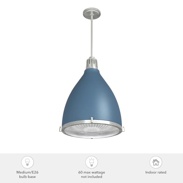 Hunter Bluff View 3 Light 16 Inch Pendant in Indigo Blue
