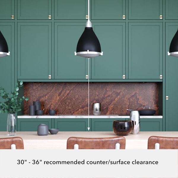 Hunter Bluff View 1 Light Pendant in Flat Matte Black