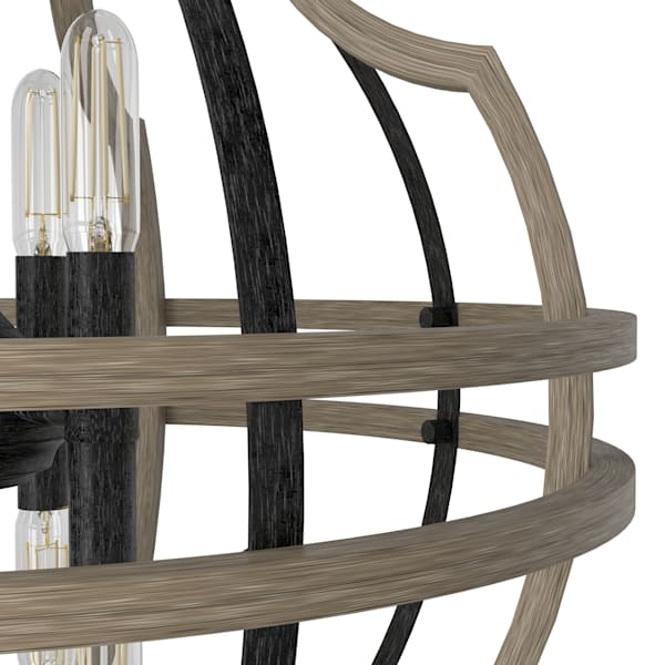 Hunter Stone Creek 6 Light 19 Inch Pendant - French Oak/Rustic Iron