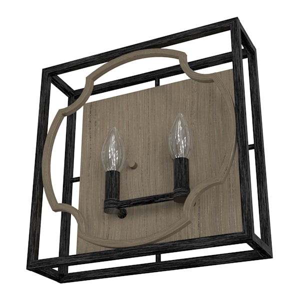 Hunter Stone Creek 2 Light Wall Sconce - French Oak/Rustic Iron