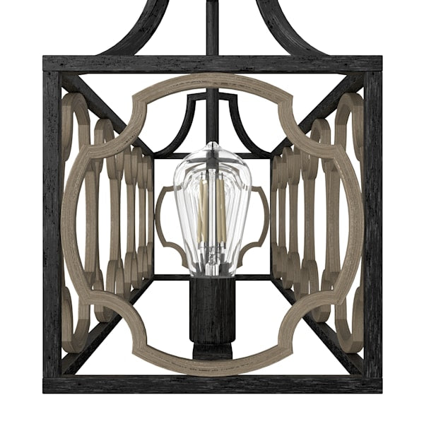 Hunter Stone Creek 5 Light Linear Chandelier - French Oak/Rustic Iron