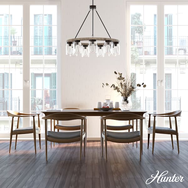 Hunter Devon Park 9 Light Chandelier in Onyx Bengal