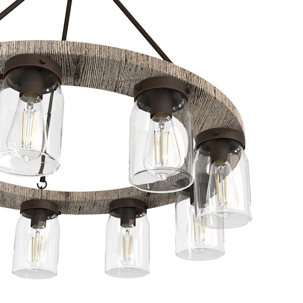 Hunter Devon Park 9 Light Chandelier in Onyx Bengal