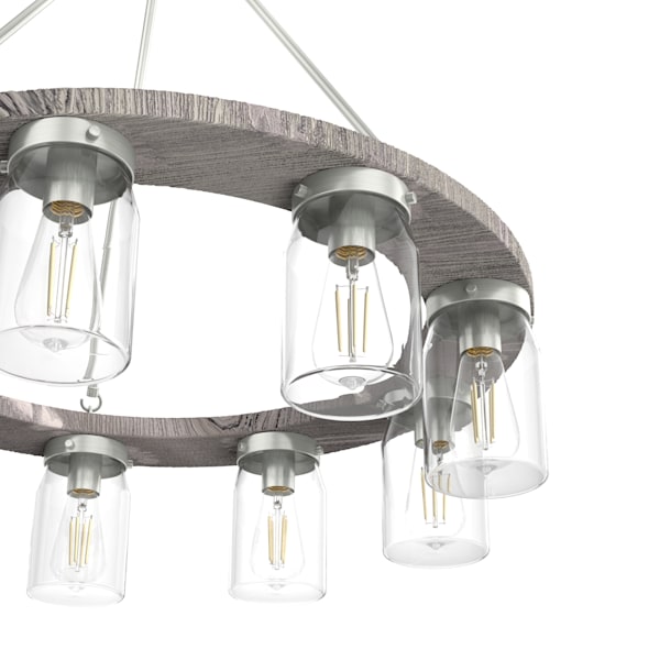 Hunter Devon Park 9 Light Chandelier in Brushed Nickel