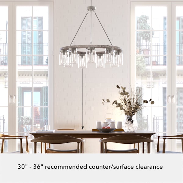 Hunter Devon Park 9 Light Chandelier in Brushed Nickel