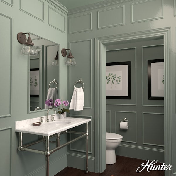 Hunter Cypress Grove 1 Light Wall Sconce in Onyx Bengal