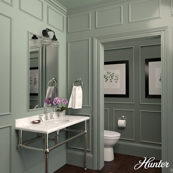 Hunter Cypress Grove 2 Light Vanity in Natural Iron